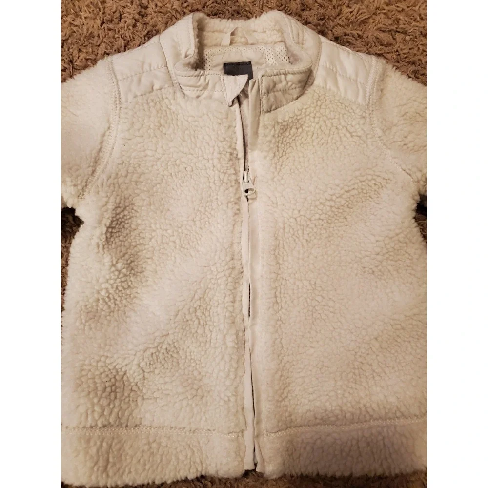 Baby Gap Girls White‎ Fleece Sherpa Jacket 12 To 18 Months